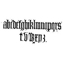 Blackletter lowercase a to z 01