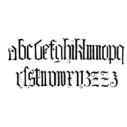 Blackletter lowercase a to z 02