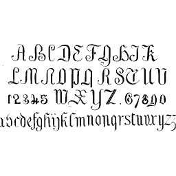 Gothic letters and numerals