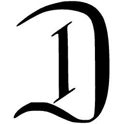 Outlined blackletter D