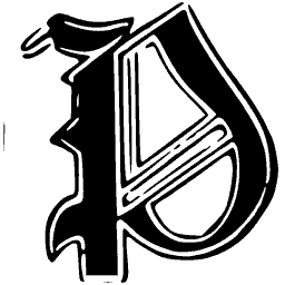 Outlined lombardic P
