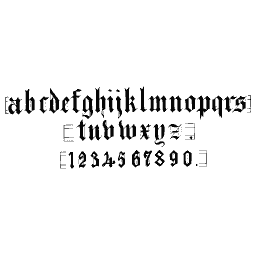 Blackletter lowercase and numerals