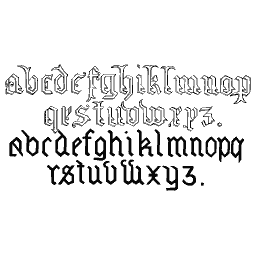Two gothic lowercase alphabets 01