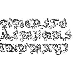 Scrolled capitals A to Z