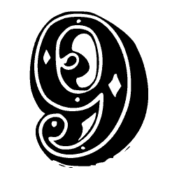 Ornate numeral 9