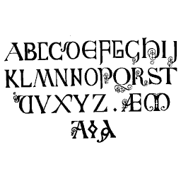 Roman and uncial capitals A to Z