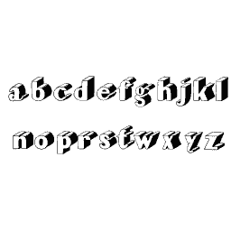 Shaded blackletter lowercase a to z 02