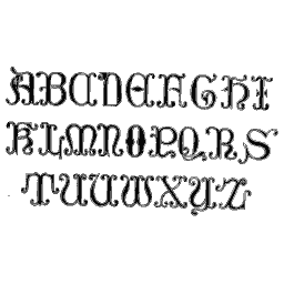 Twelfth-century uncial capital alphabet