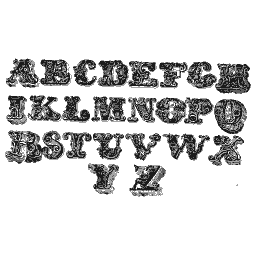 Decorated black capital alphabet