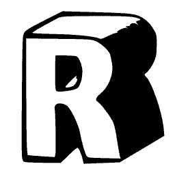 Block R with shadow