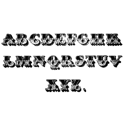Shaded bold capital alphabet