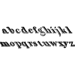 Shaded lowercase alphabet