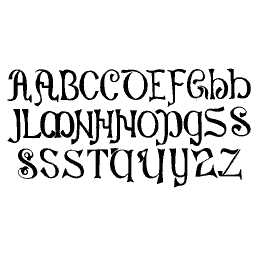 Lombardic capital alphabet with variants