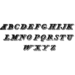 Shaded italic capital alphabet 01