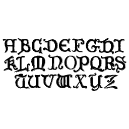 Lombardic capital alphabet 01