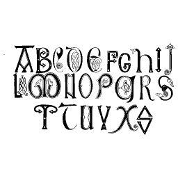 Mixed gothic capital alphabet