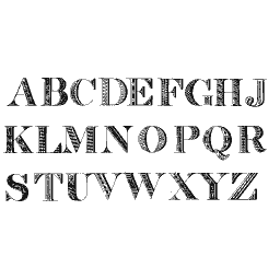 Hatched roman capital alphabet