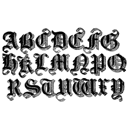 Shaded gothic capital alphabet
