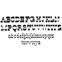 Stencil capital and lowercase alphabet