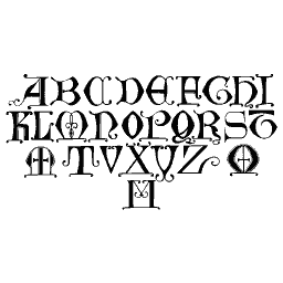 Lombardic capital alphabet 02