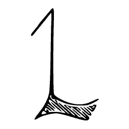 Outlined numeral 1 01