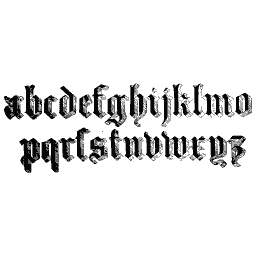 Blackletter lowercase alphabet 01