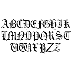Lombardic capital alphabet 03