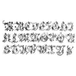 Outlined ornamental capital alphabet 01