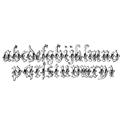 Outlined gothic lowercase alphabet 01
