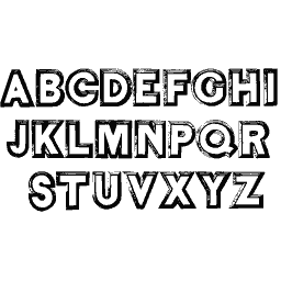 Outlined sans capital alphabet