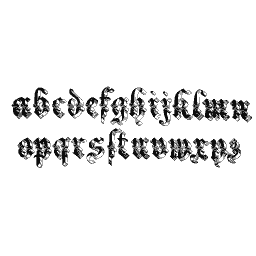 Shaded blackletter lowercase alphabet 01