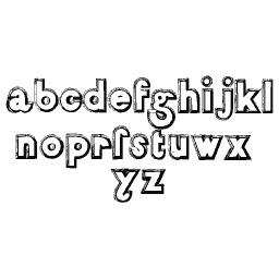 Outlined rounded lowercase alphabet