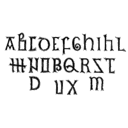 Uncial capital alphabet with variants