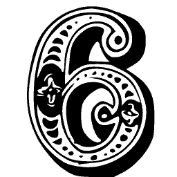 Ornate numeral 6