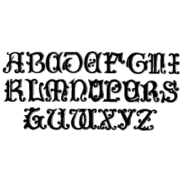 Bold lombardic capital alphabet