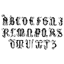 Ornamental gothic capital alphabet