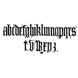 Blackletter lowercase alphabet 02