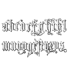 Outlined gothic lowercase alphabet 02