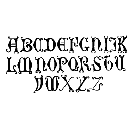 Lombardic capital alphabet 04