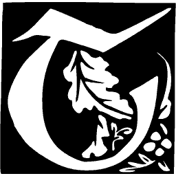Oak-leaf initial T 01