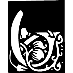 Foliate initial with a thistle head