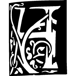 Foliate initial with crossing stems