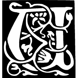 Foliate initial with vine and berries