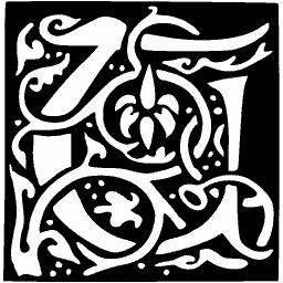 Vine initial with buds