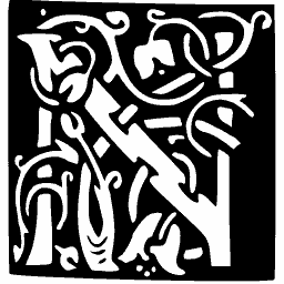 Interlaced initial with crossing stems 01