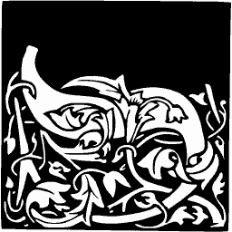 Leaf scroll over a black ground 01