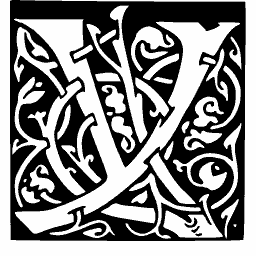 Foliate initial W 08