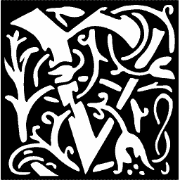 Interlaced initial with leaf scrolls 02