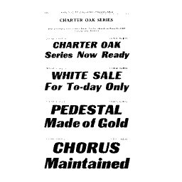 Charter Oak italic specimen