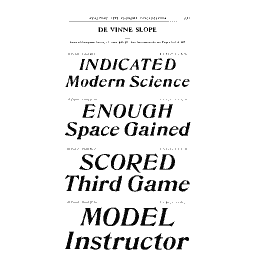 De Vinne italic specimen